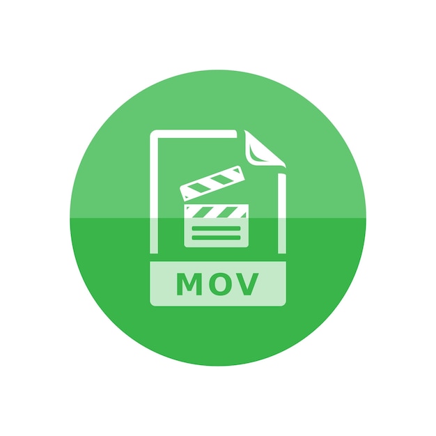 Video file format icon in flat color circle style Computer data movie streaming online download