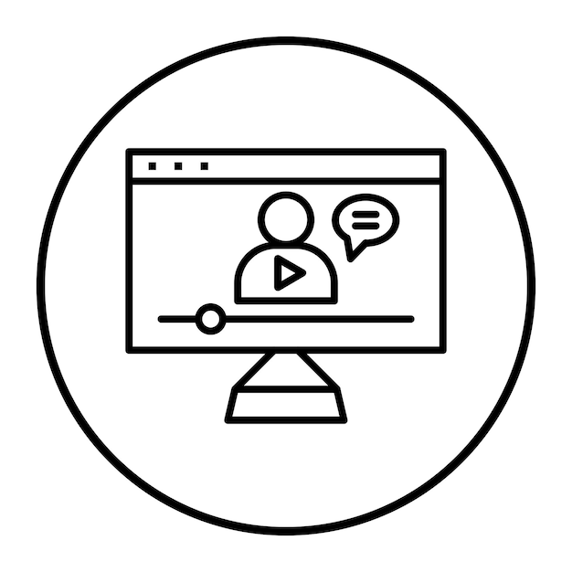Video Lecture Vector Illustration