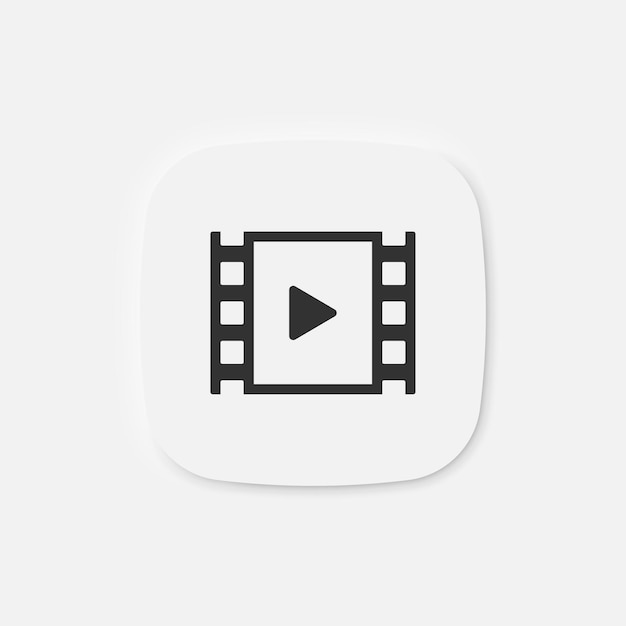 Video play icon Movie symbol Film roll signs Media clip symbols Music and audio entertainment icons Vector isolated sign