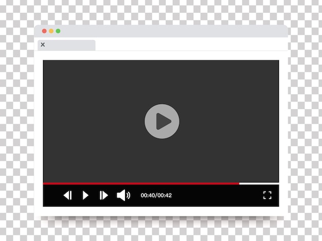 Video player design for website and mobile apps vector illustration