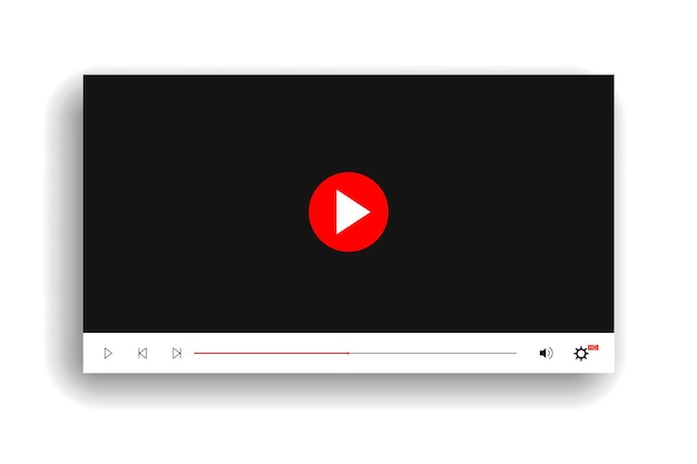 Video player interface isolated on white background