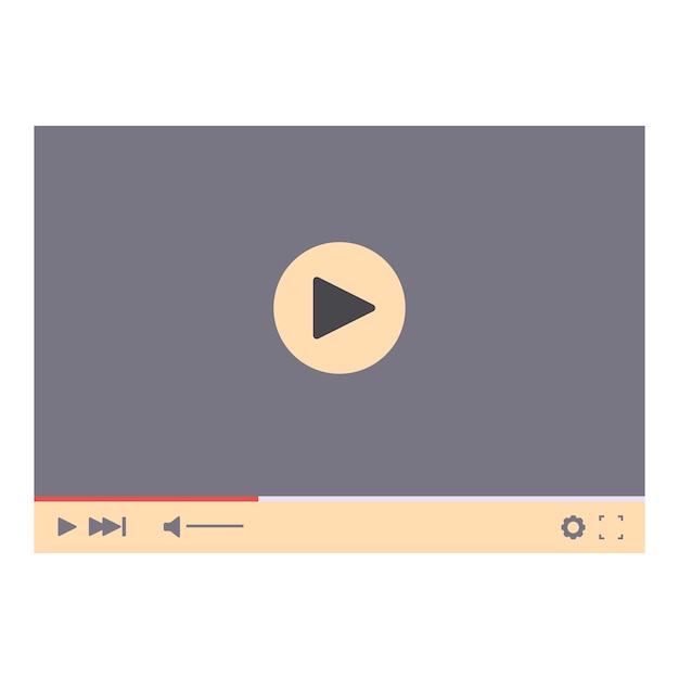 Video player showing streaming bar interface with play button