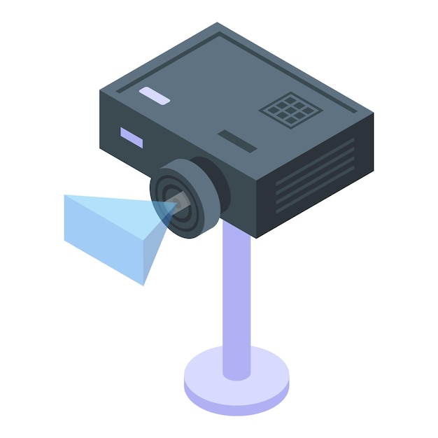 Video projector icon isometric vector Cinema drive Air screen