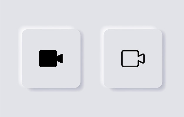 video streaming camera icon facetime symbol sign neumorphic web app ui icon mobile application icons