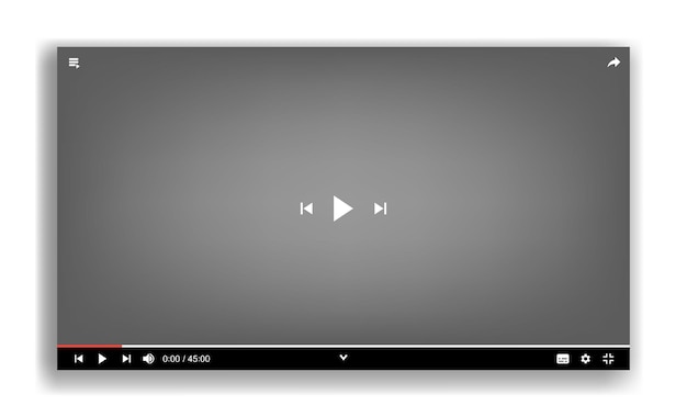 Videospelare i platt stil isolerad på vit bakgrund. Video- och ljudspelarvektormall. Mediaspelardesign
