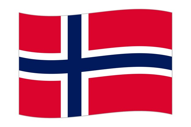 Viftande flagga för landet Norge Vektorillustration