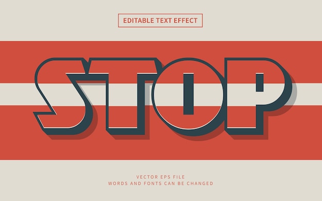 vintage 3d stop retro text style effect