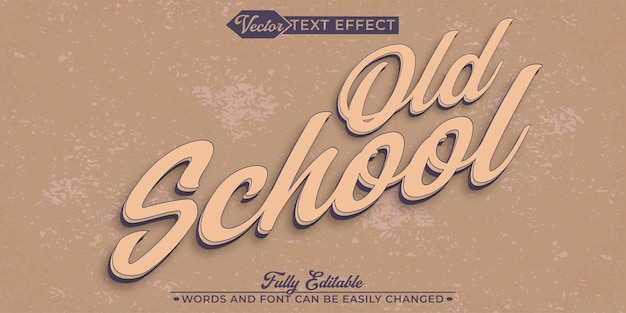 Vintage Brown Oldschool Vector Editable Text Effect Template