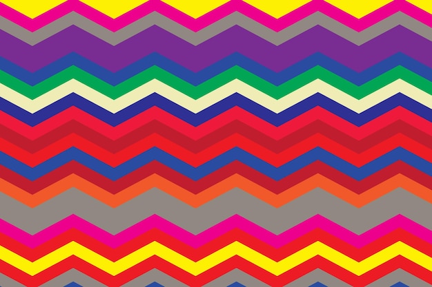 Vintage colorful zigzag chevron lines texture vector art