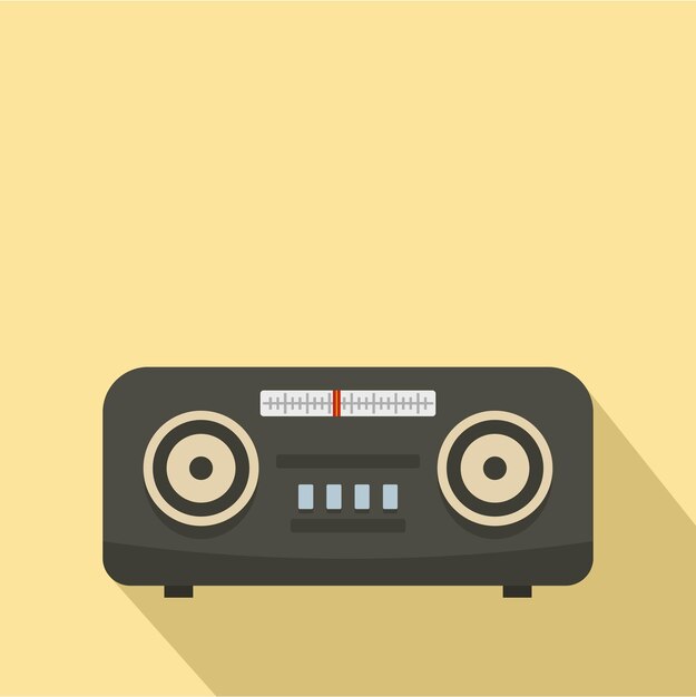 vintage fm radio icon flat illustration of vintage fm radio vector icon for web design