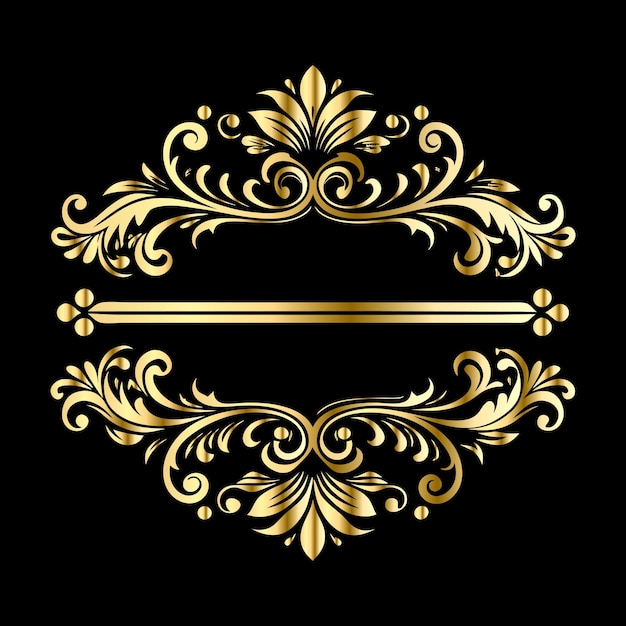 Vintage frame in Victorian style Ornate element for design Ornamental pattern for wedding invitati