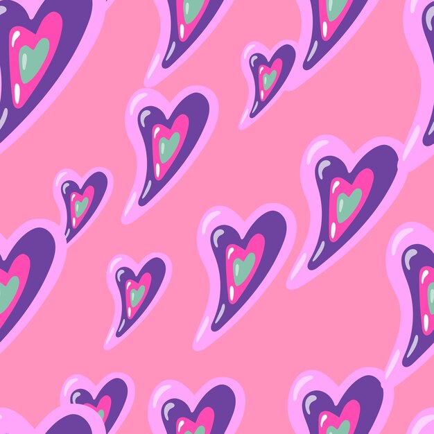 Vintage hearts seamless pattern 14 february wallpaper Valentine's Day backdrop