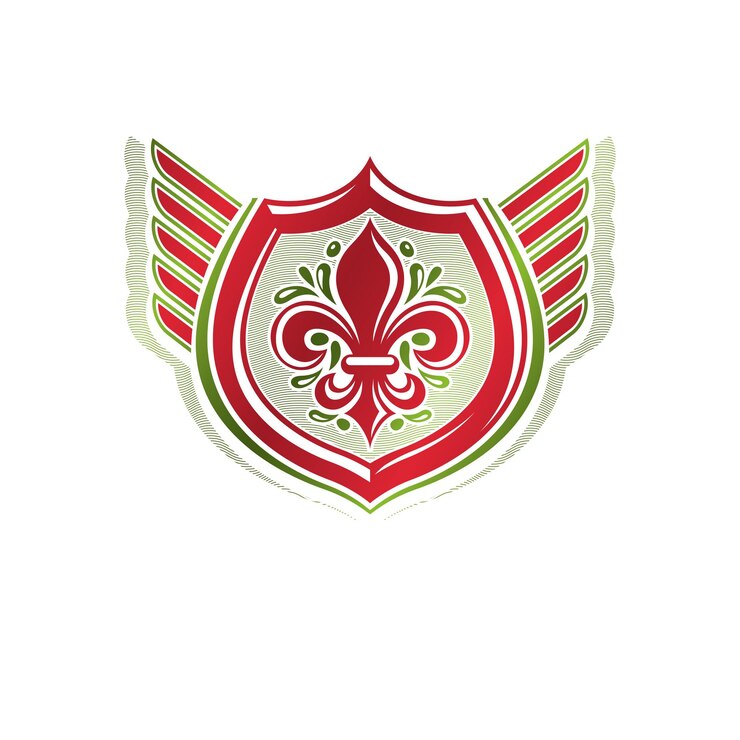 Vektör vintage heraldic emblem created with lily flower royal symbol. best quality product symbol, nature protection theme illustration, decorative shield.