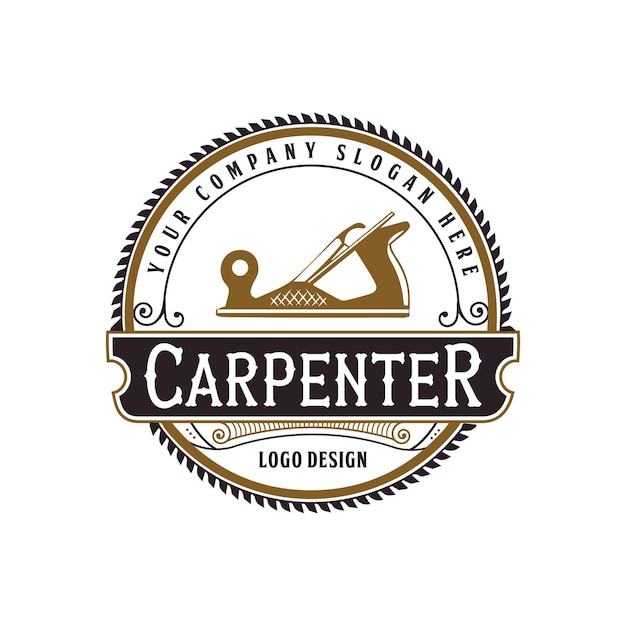 vintage marangozluk testeresi ve çekiç mekanik etiketleri amblemleri ve retro vintage logo