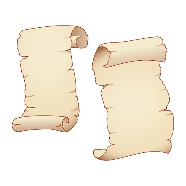 Vintage old paper scroll banner set