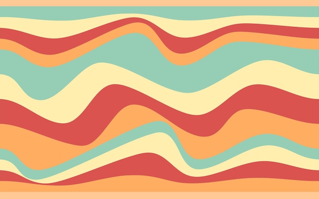 Vintage pattern Wavy rainbow background Disco 1970s 1980s