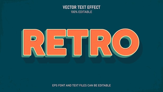 vintage retro 3d style editable text effect