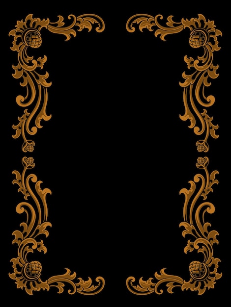vintage retro classic frame engraving design for luxury greeting card vector color editable