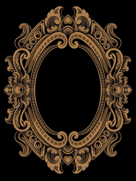 vintage retro vintage unique circular engraving ornament vector design editable color