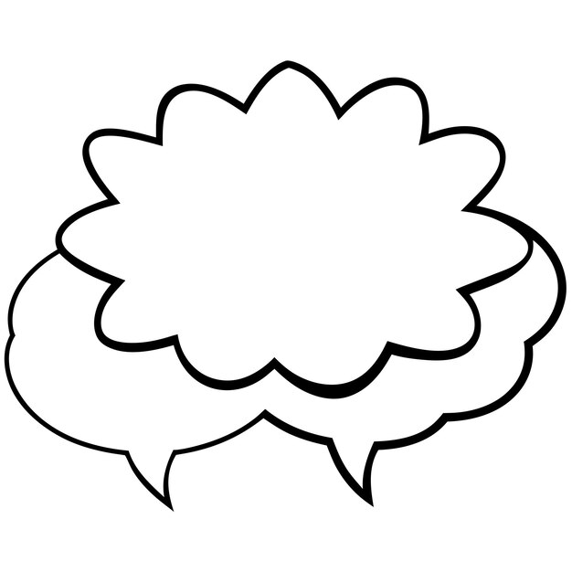 vintage speech bubbles outline coloring book page line art drawing