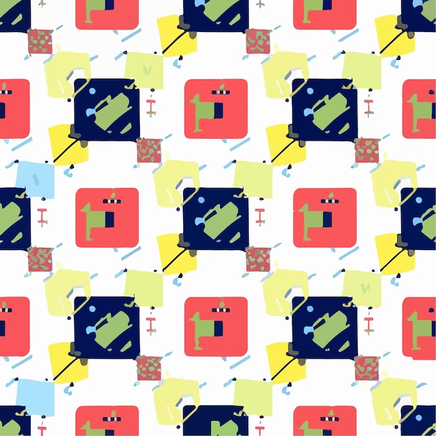 Vintage unique checkered print apparel seamless pattern