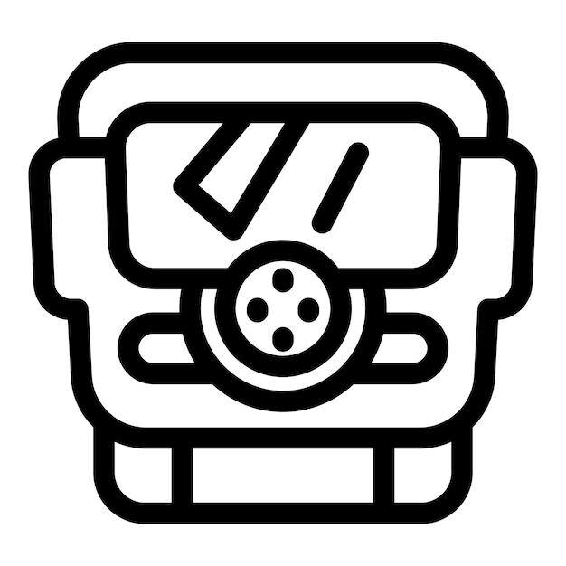 Vintage video camera recording device icon simple line style