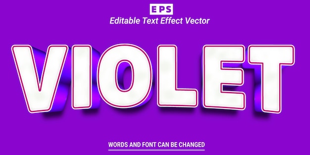 Violet 3d Editable Text Effect Vector With Background