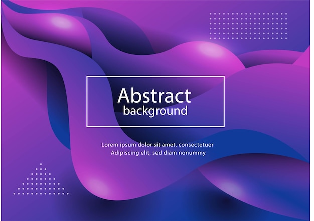 Violet blue abstract memphis liquid background with pink purple lines and circles geometric shapes