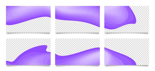 Violet presentation slides Business card templates with transparent space Backgrounds