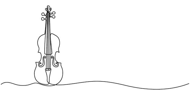 Violin Continuous Line Illustration violin continuous line art drawing Vector illustration