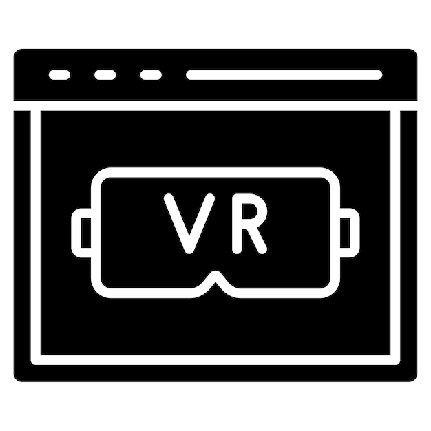virtual reality glyph solid black illustration