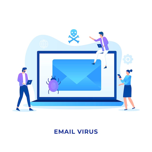 Virus email concept.