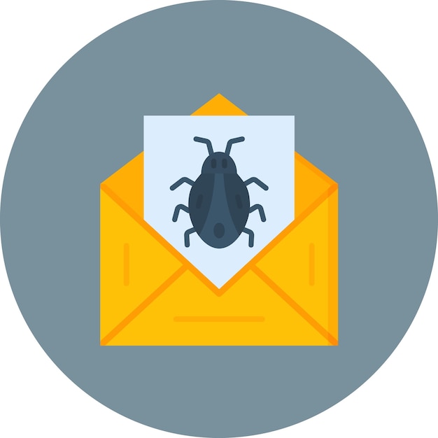 Virus Email Flat Illustration