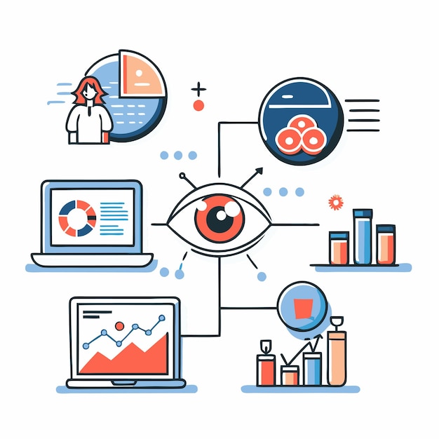 visual concept illustration depicting data analysis and visualization concepts