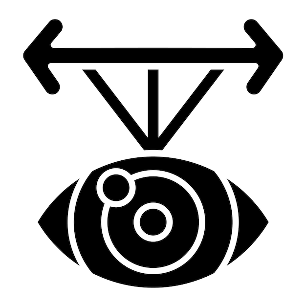 Visual Field Glyph Solid Black Illustration