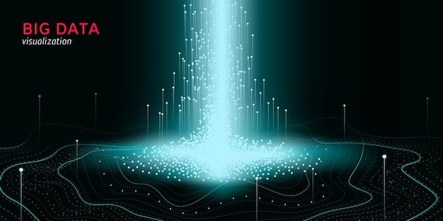 visualization of the big data particle movement network