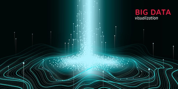 visualization of the big data particle movement network