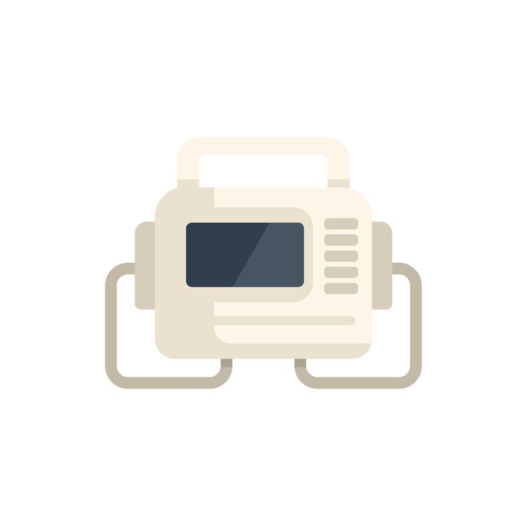 Vektör vital defibrillator icon flat vector portable medical device safety health