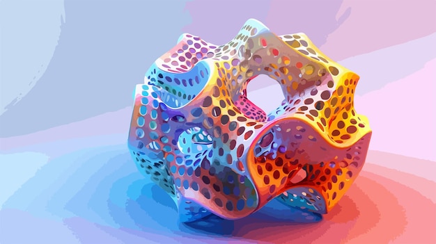 Vivid 3D Abstract Lattice Structure in Colorful Complicated Shape