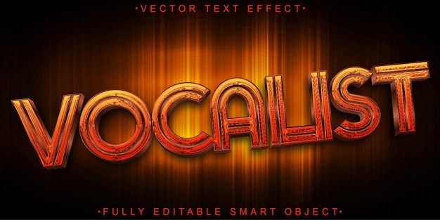 vocalist vector fully editable smart object text effect