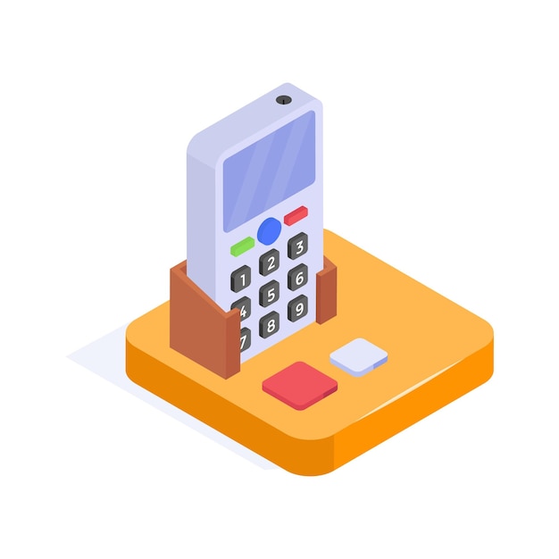 voice communication landline telephone isometric icon