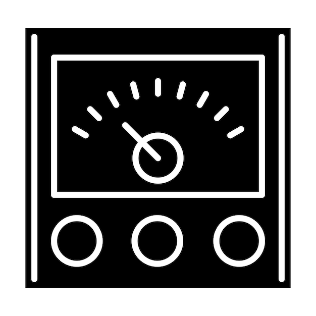 Voltage Indicator Glyph Solid Black Illustration