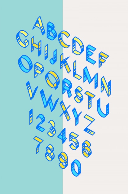 Volume font, tape. Vector. Linear, thin, contour letters. Latin font.
