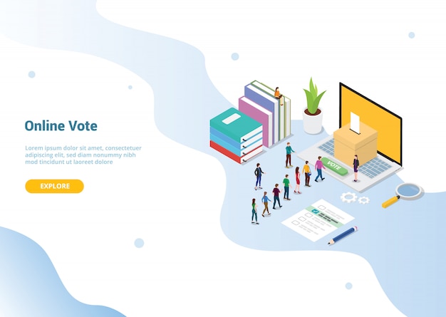 vote concept for website template or landing homepage