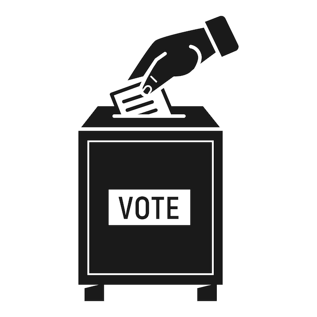 voting hand icon simple illustration of voting hand vector icon for web design isolated on white background