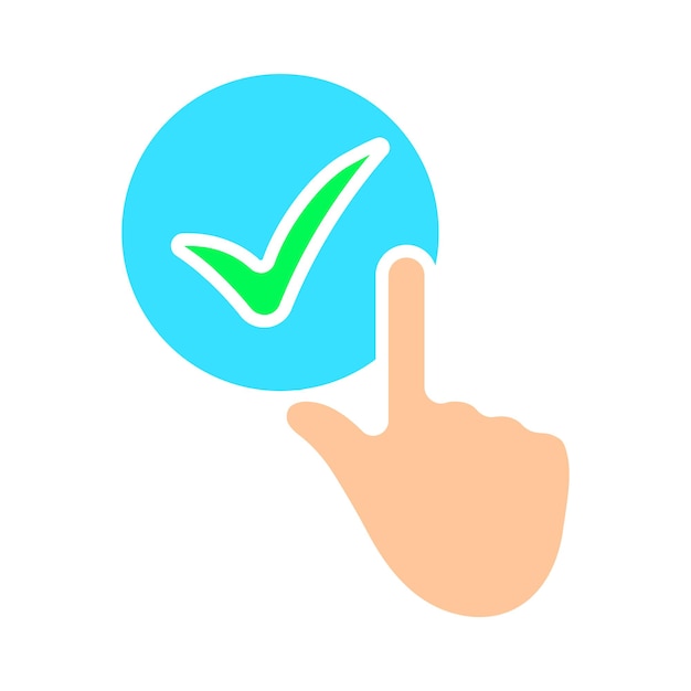 voting set icon hand pressing checkmark button electronic voting online polls election decisionmaking voter participation ballot selection democracy political choice civic engagement