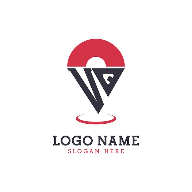 VQ Location Icon Design Modern VQ Pinpoint Logo for Navigation Map Apps and Location Based Businesses