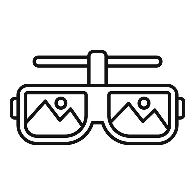 Vr googles icon outline vector Minimal control design