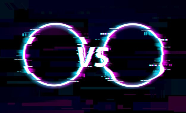 VS versus glitch cirkler TV digital støj skærm