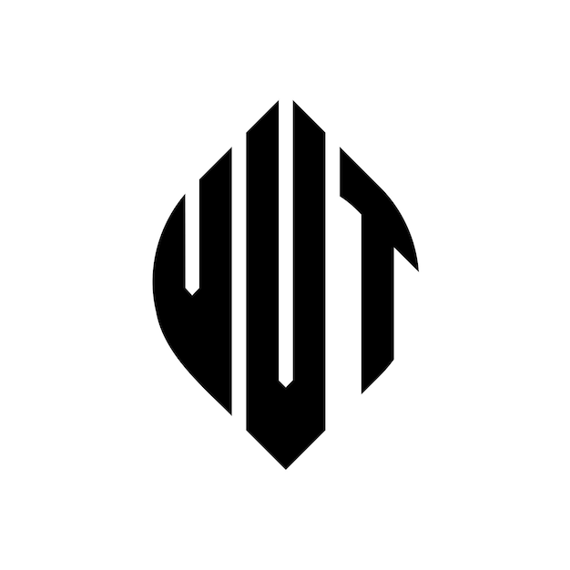 VVT circle letter logo design with circle and ellipse shape VVT ellipse letters with typographic style The three initials form a circle logo VVT Circle Emblem Abstract Monogram Letter Mark Vector